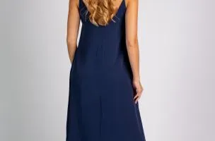 Vestito estivo lungo Yasmine, blu scuro