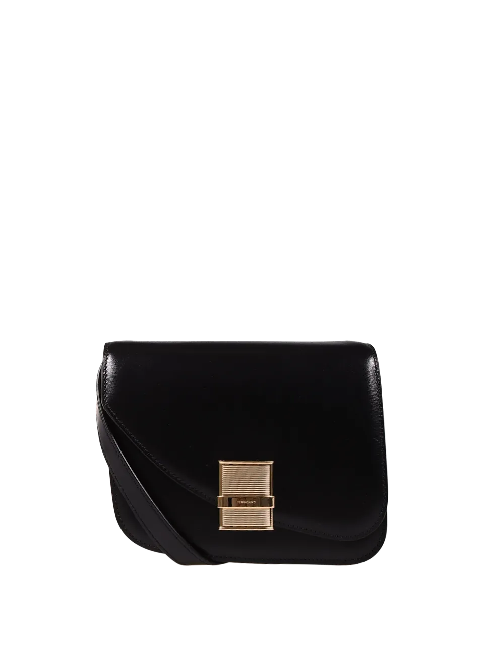 WOMAN FERRAGAMO BLACK CALF LEATHER OYSTER BAG