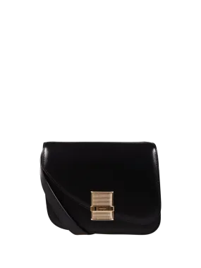 WOMAN FERRAGAMO BLACK CALF LEATHER OYSTER BAG