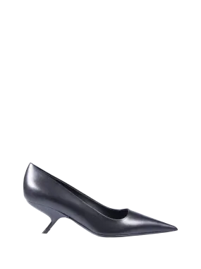 WOMAN FERRAGAMO BLACK LEATHER EVA 55 PUMP