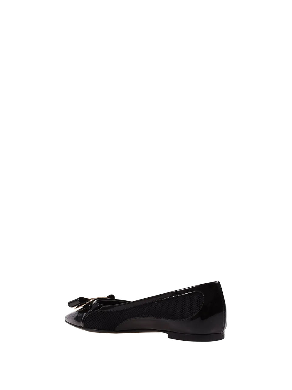 WOMAN FERRAGAMO BLACK LEATHER NEW VARA PLATE ZEA BALLERINA