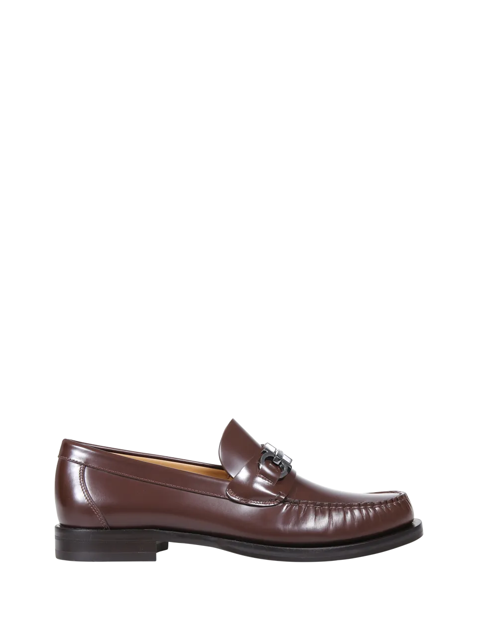 WOMAN FERRAGAMO BROWN LEATHER FORT LOAFER