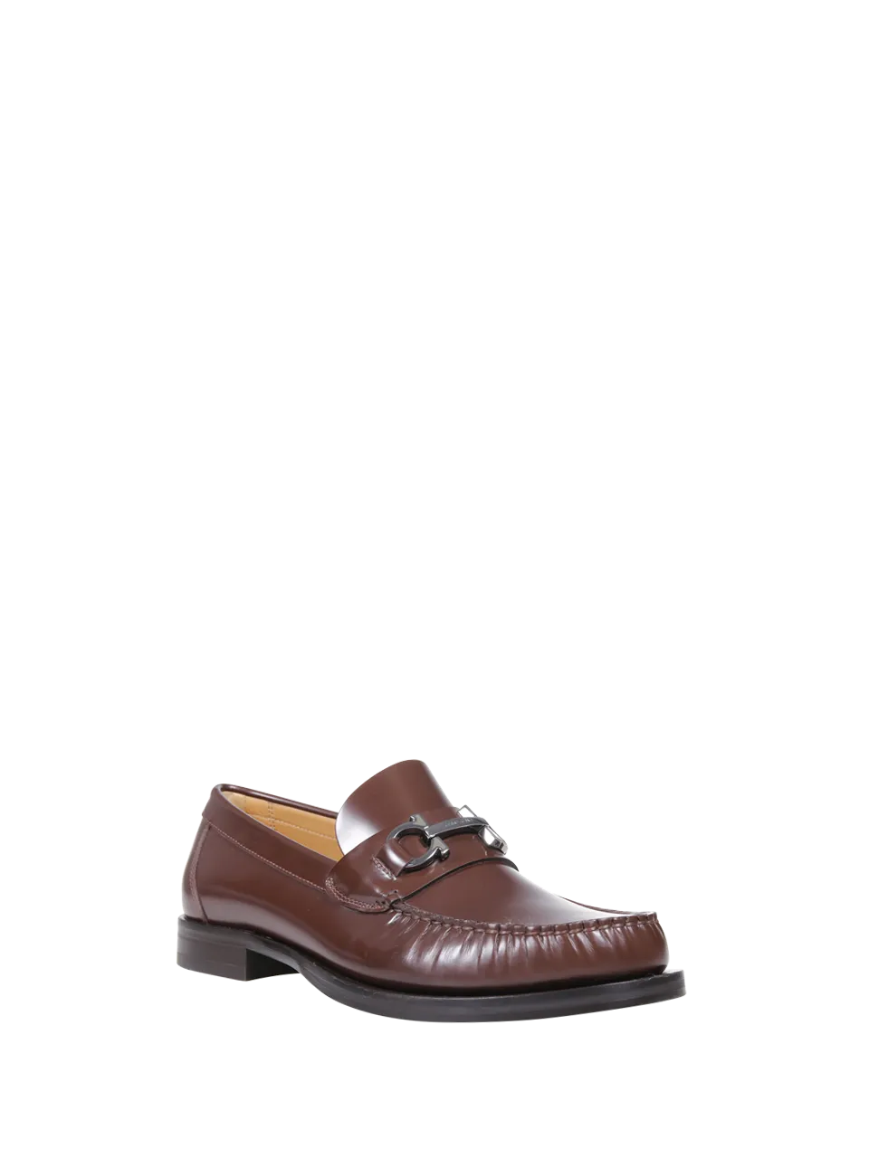 WOMAN FERRAGAMO BROWN LEATHER FORT LOAFER