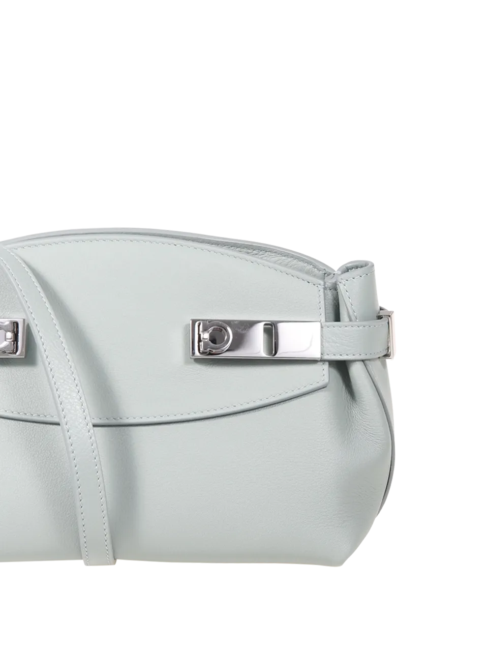 WOMAN FERRAGAMO LIGHT BLUE CALF LEATHER HUG SOFT BAG