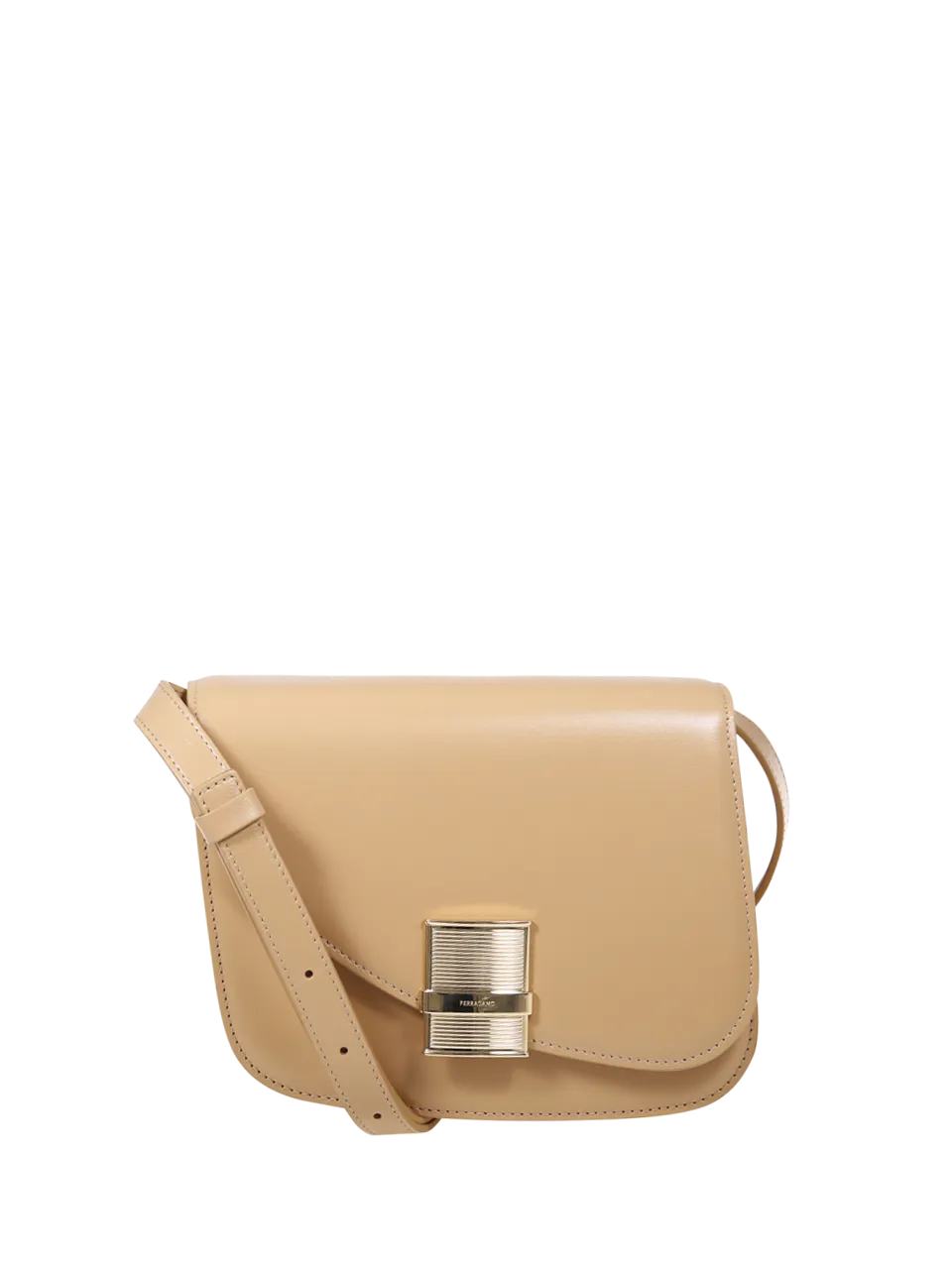 WOMAN FERRAGAMO NUDE CALF LEATHER OYSTER BAG