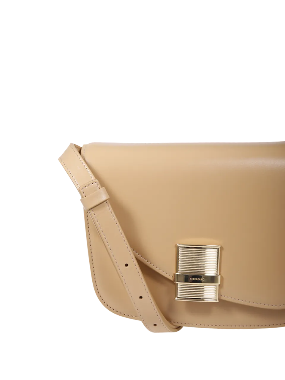 WOMAN FERRAGAMO NUDE CALF LEATHER OYSTER BAG