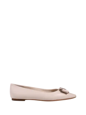 WOMAN FERRAGAMO NUDE LEATHER NEW VARA PLATE ZEA BALLERINA