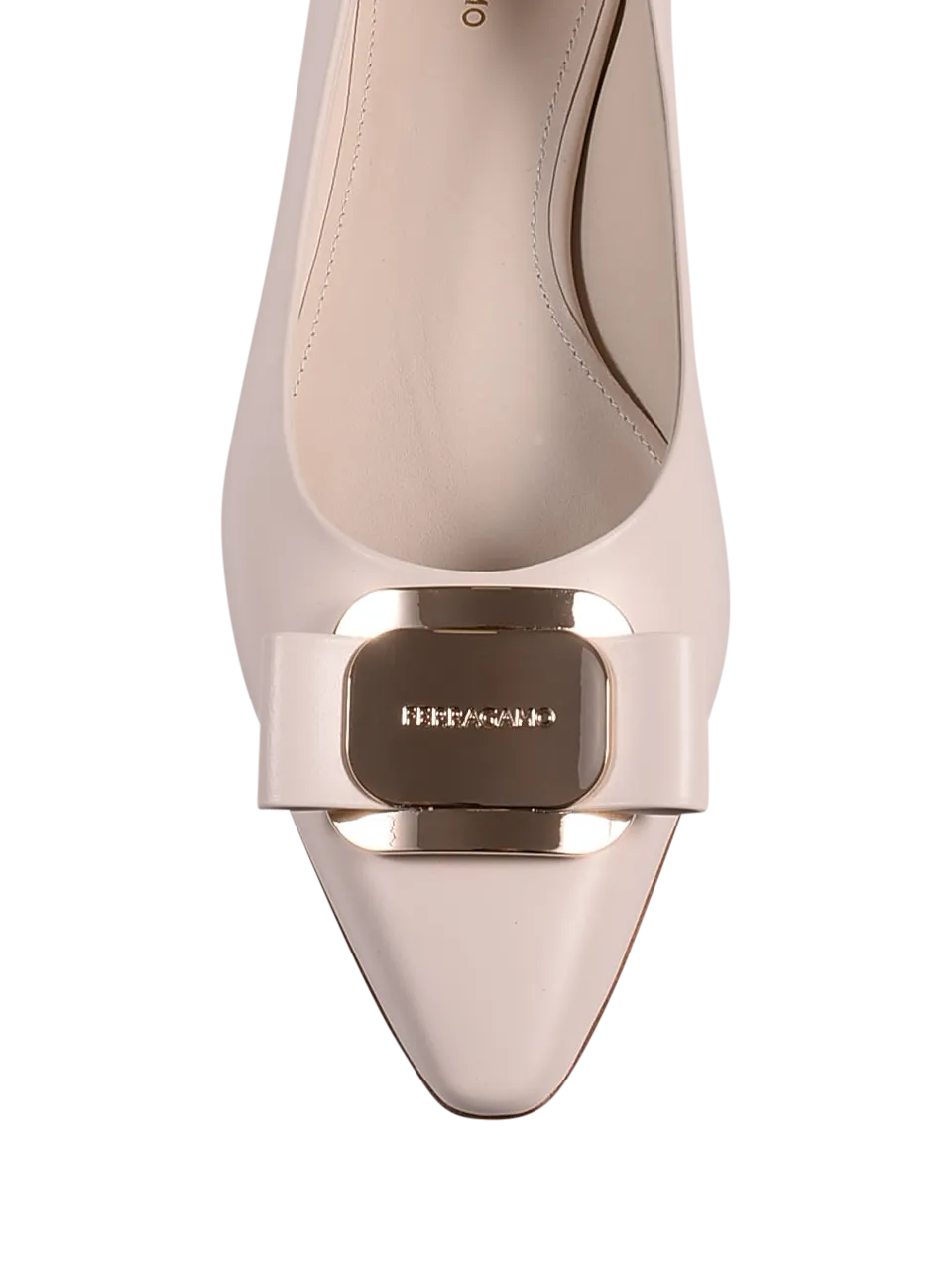 WOMAN FERRAGAMO NUDE LEATHER NEW VARA PLATE ZEA BALLERINA