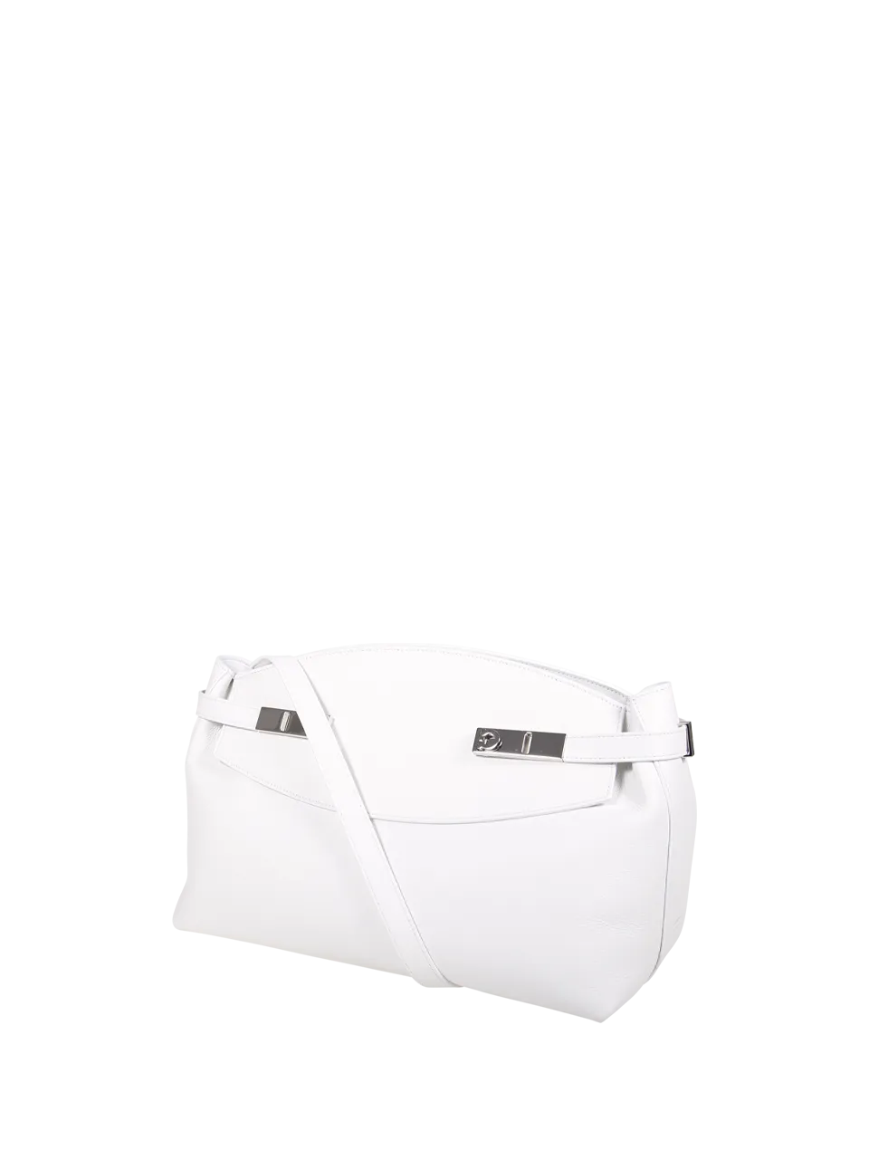 WOMAN FERRAGAMO WHITE CALF LEATHER HUG SOFT BAG