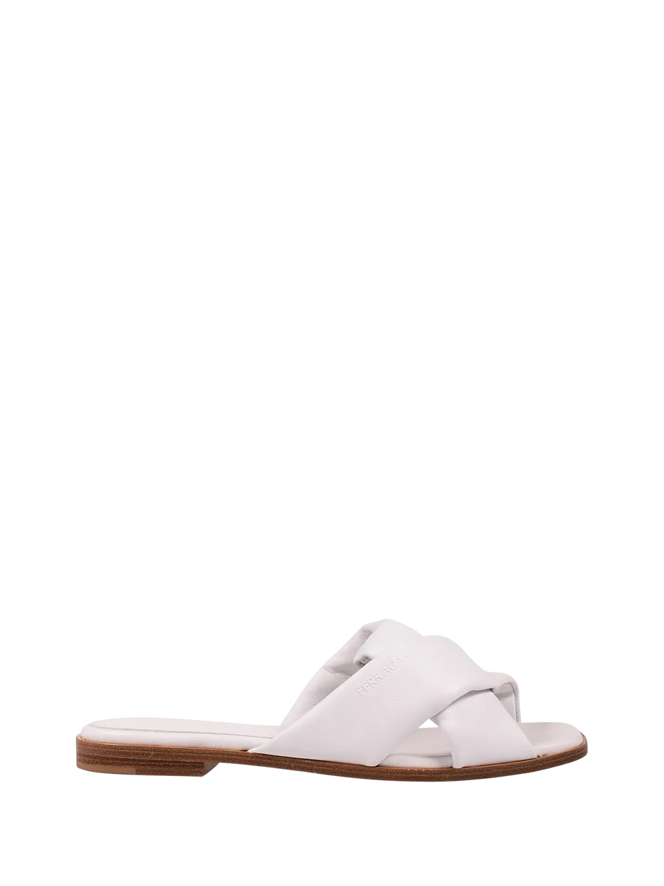 WOMAN FERRAGAMO WHITE LAMB SKIN ALRAI SLIDE