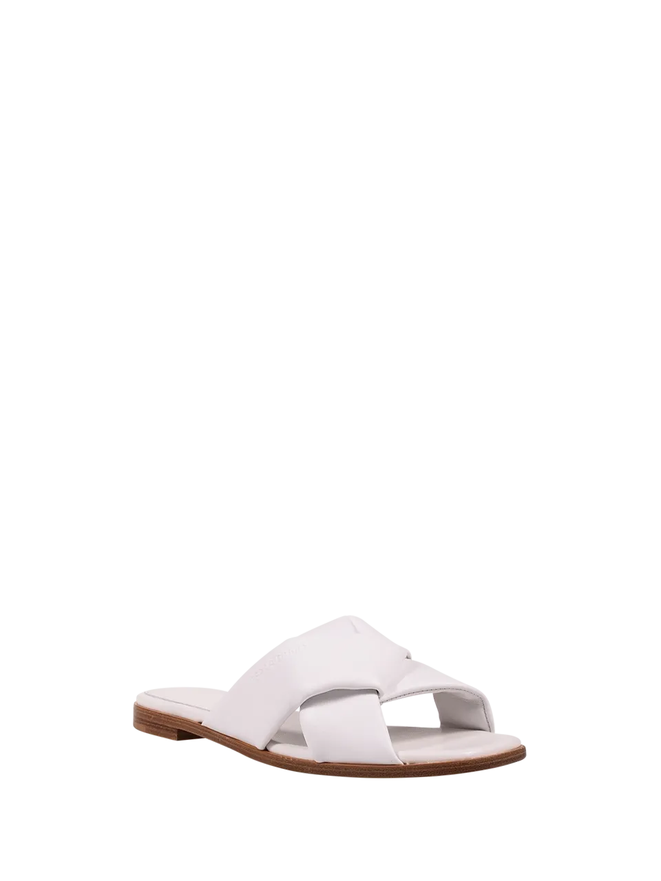 WOMAN FERRAGAMO WHITE LAMB SKIN ALRAI SLIDE