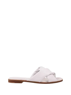 WOMAN FERRAGAMO WHITE LAMB SKIN ALRAI SLIDE